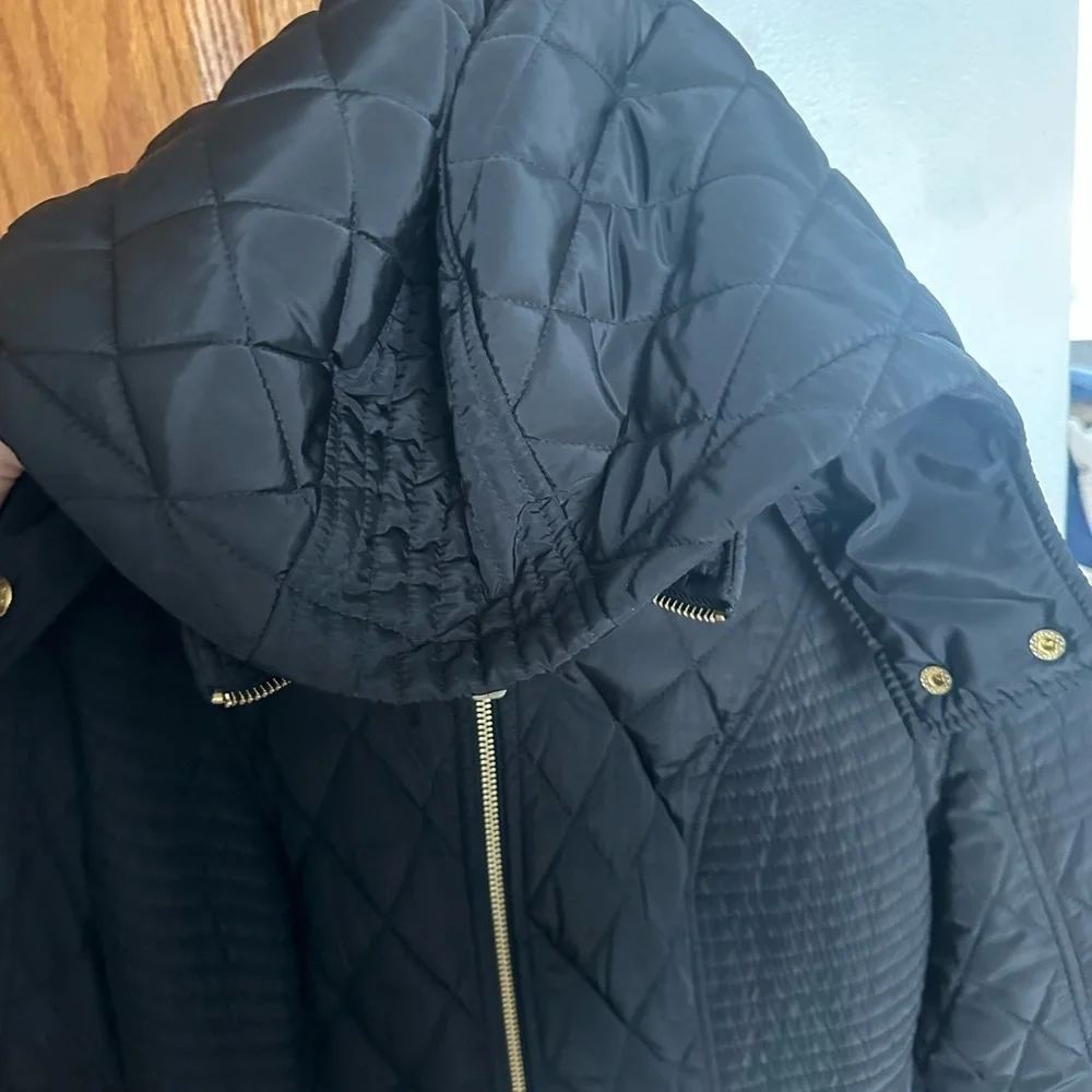 Michael Kors Dark Black Quilted Puffer Coat